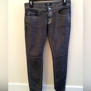 MEXX 5-Pocket Grey Metallic Cotton Pants - Women Can 36-UK 10